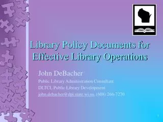 Library Policy Documents for Effective Library Operations