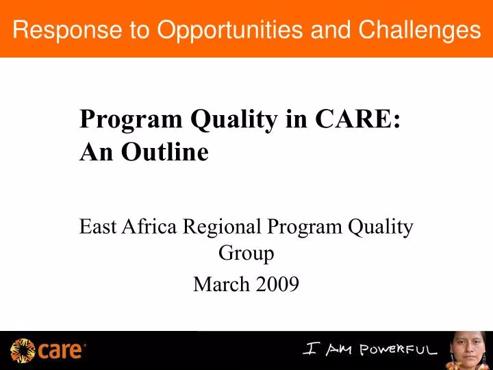 east africa regional program quality group march 2009