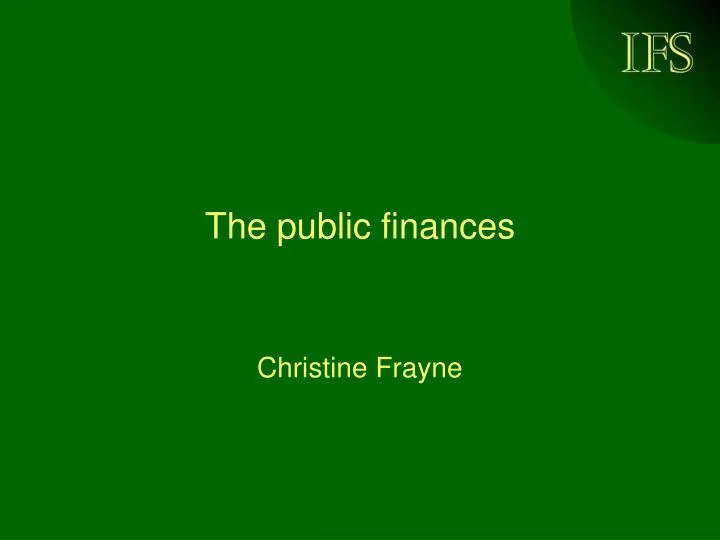 the public finances