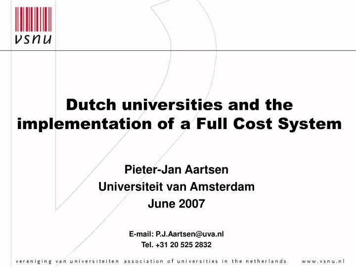 dutch universities and the implementation of a full cost system