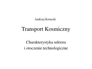 transport kosmiczny
