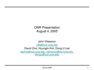 ONR Presentation August 4, 2005