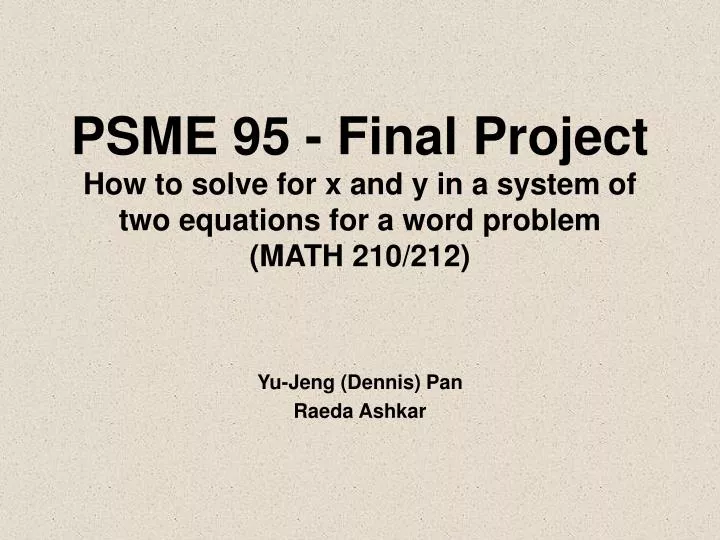 psme 95 final project