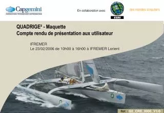 quadrige maquette compte rendu de pr sentation aux utilisateur