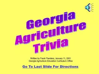 Georgia Agriculture Trivia