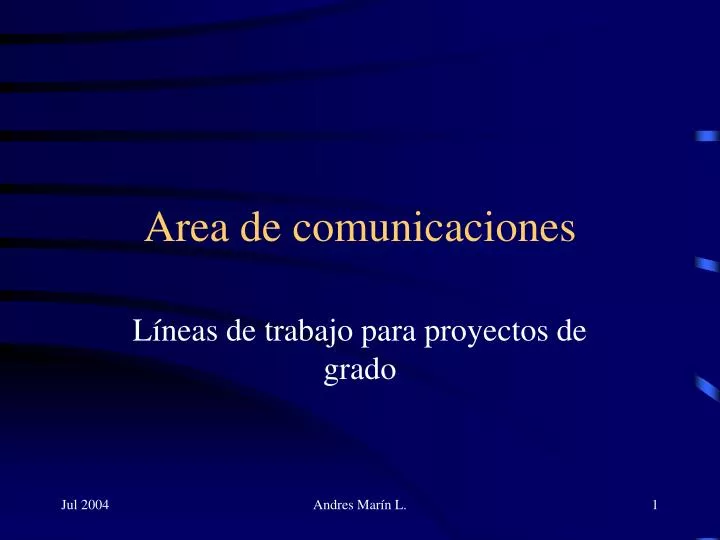 area de comunicaciones