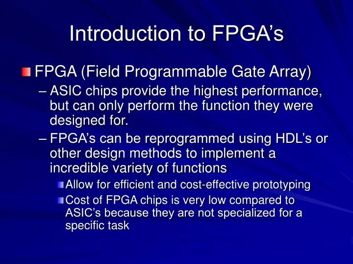 introduction to fpga s