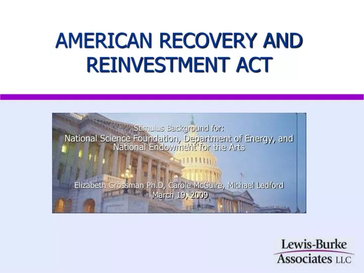 american recovery and reinvestment act