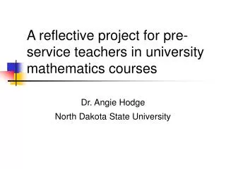 A reflective project for pre-service teachers in university mathematics courses