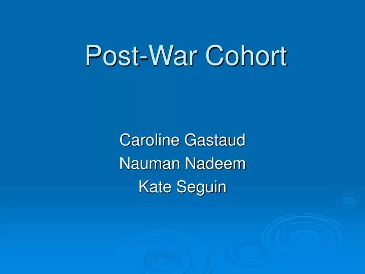 post war cohort