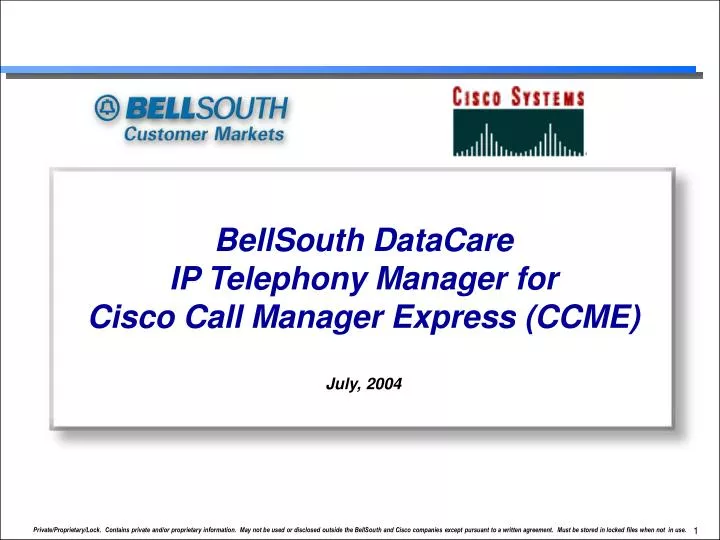 bellsouth datacare ip telephony manager for cisco call manager express ccme july 2004