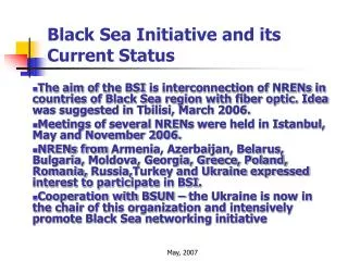 Black Sea Initiative and its Current Status