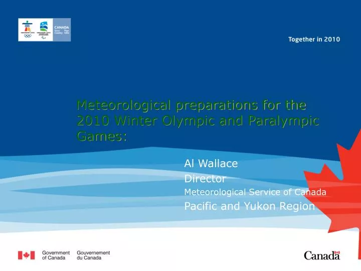 meteorological preparations for the 2010 winter olympic and paralympic games