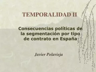 temporalidad ii
