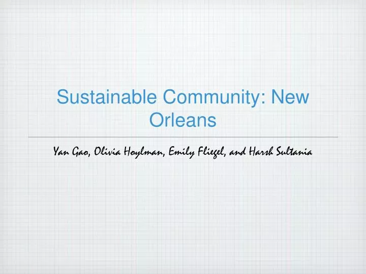 sustainable community new orleans