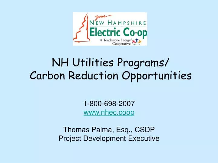 nh utilities programs carbon reduction opportunities