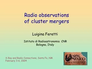 Luigina Feretti Istituto di Radioastronomia CNR Bologna, Italy