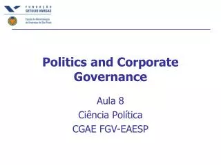 Politics and Corporate Governance
