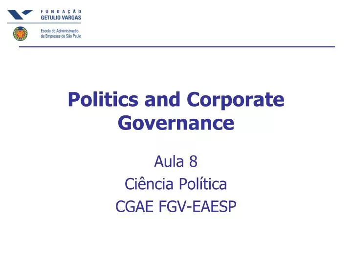 politics and corporate governance