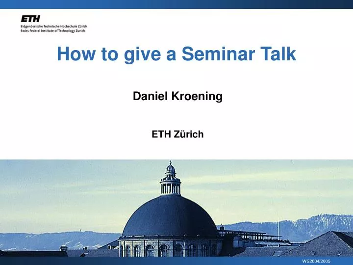 how to give a seminar talk