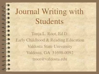 Journal Writing with Students