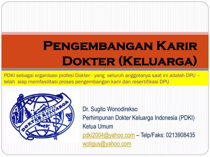 pengembangan karir dokter keluarga