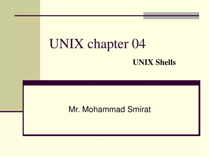 unix chapter 04 unix shells
