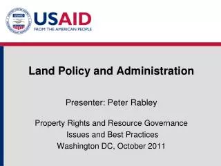 Land Policy and Administration