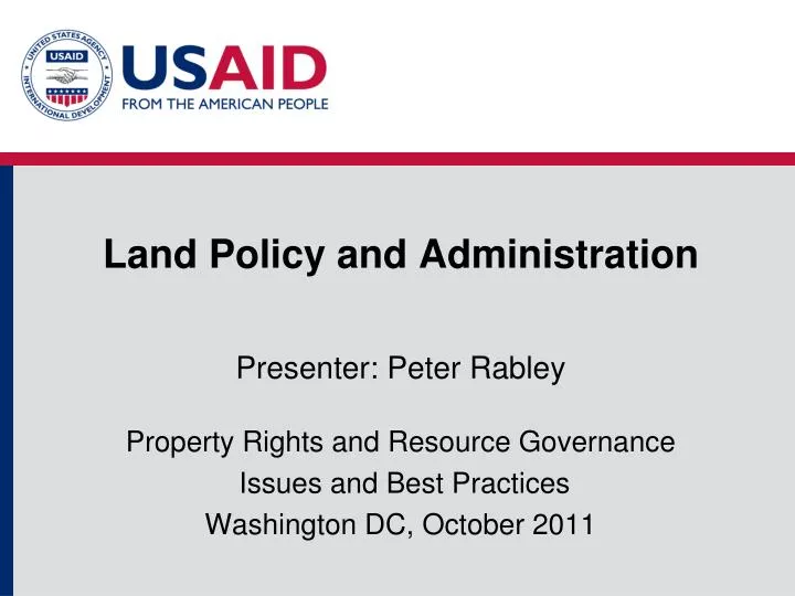 land policy and administration