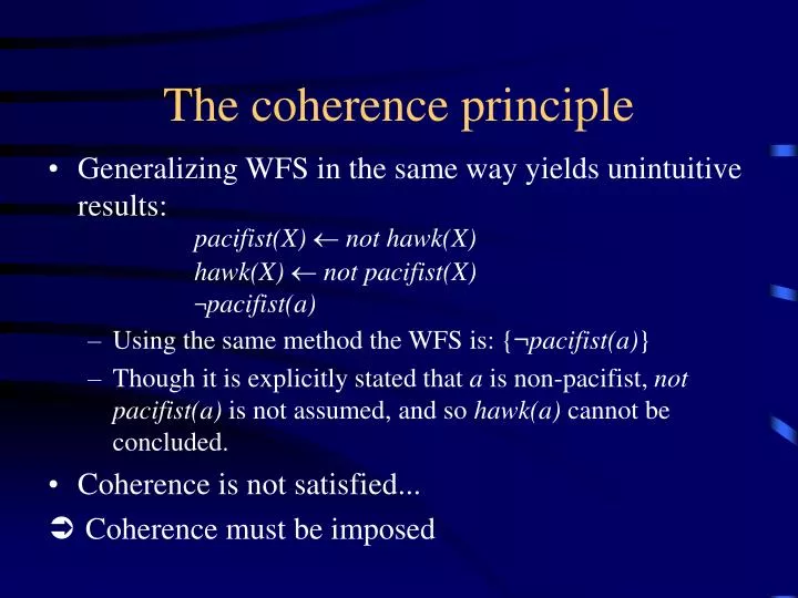 the coherence principle