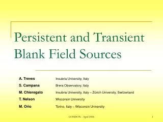 persistent and transient blank field sources