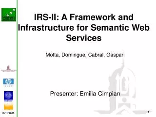 IRS-II: A Framework and Infrastructure for Semantic Web Services