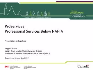ProServices Professional Services Below NAFTA