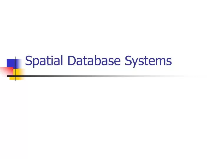 spatial database systems