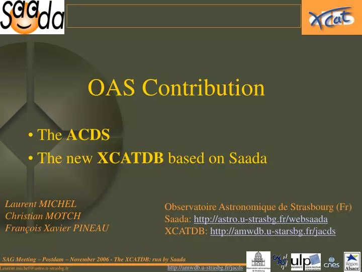 oas contribution the acds the new xcatdb based on saada