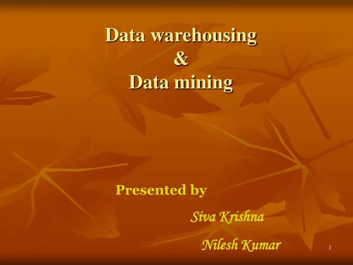 data warehousing data mining