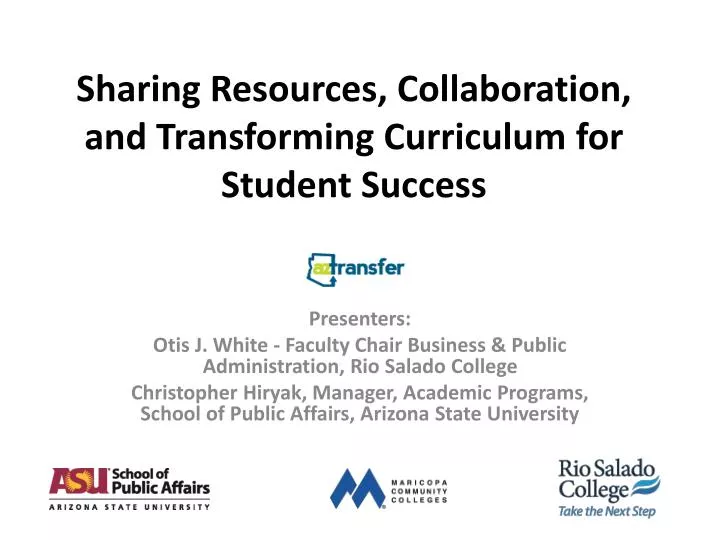 sharing resources collaboration and transforming curriculum for student success