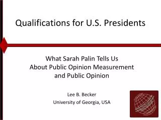 Qualifications for U.S. Presidents