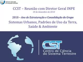 ccst reuni o com diretor geral inpe 20 de dezembro de 2010