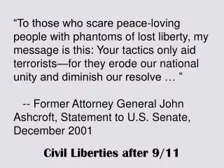 Civil Liberties after 9/11