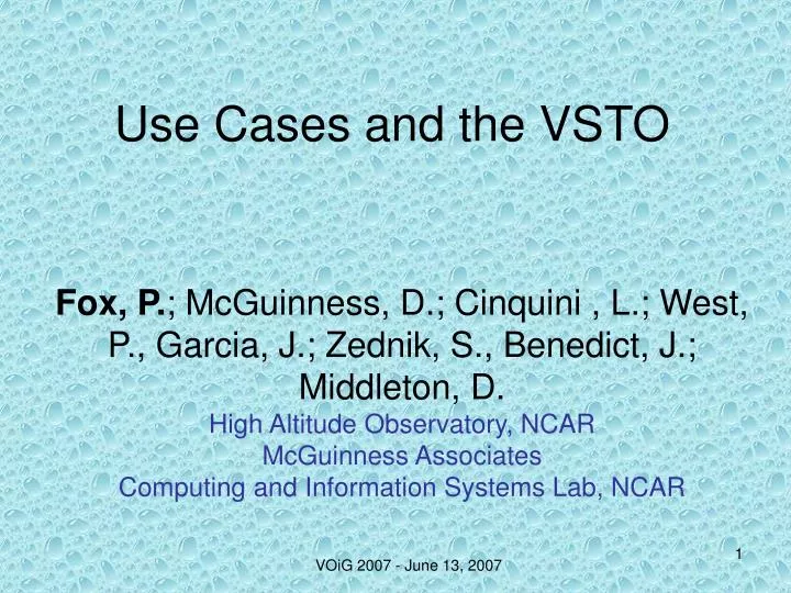 use cases and the vsto