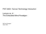 Understanding the Embodied Mind Paradigm in Human-Technology Interaction - slide 1