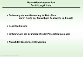basiskrisenintervention fortbildungsinhalte