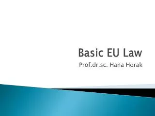 Basic EU Law