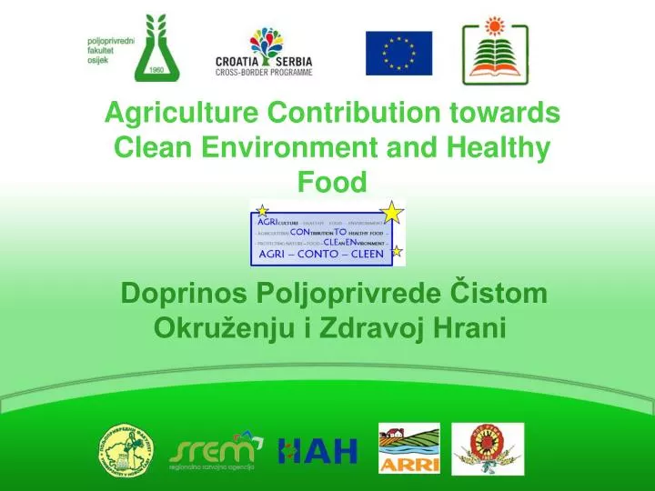 agriculture contribution towards clean environment and healthy food