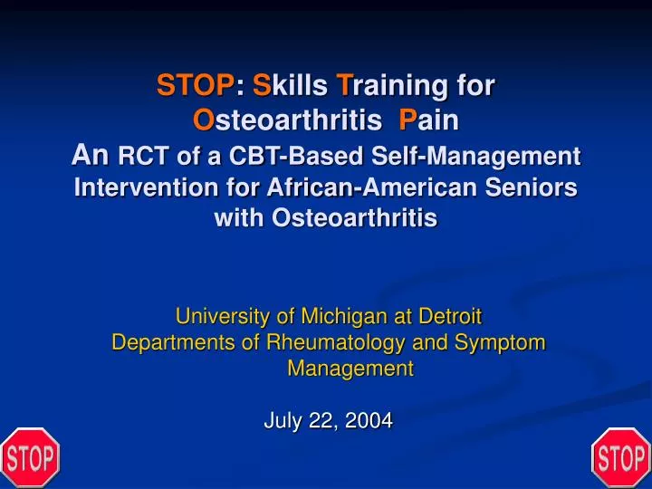 university of michigan at detroit departments of rheumatology and symptom management july 22 2004