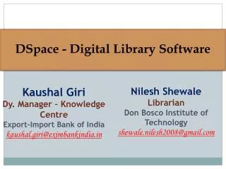 DSpace - Digital Library Software