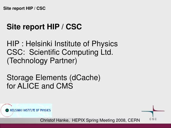 christof hanke hepix spring meeting 2008 cern