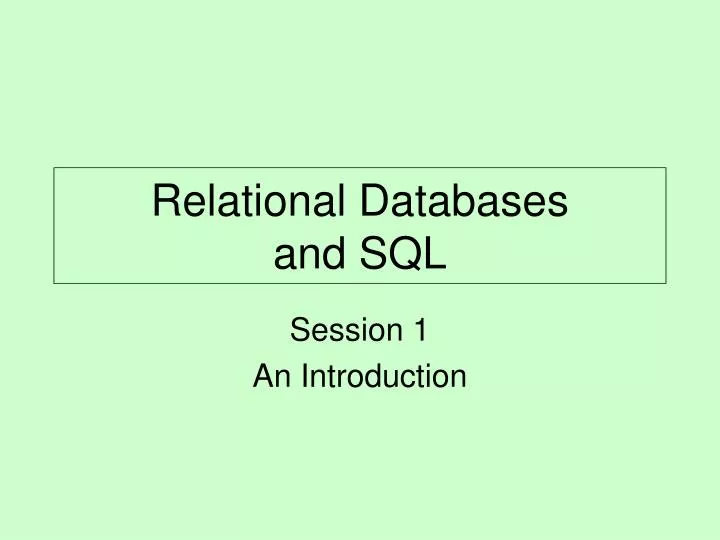 relational databases and sql