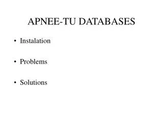 APNEE-TU DATABASES